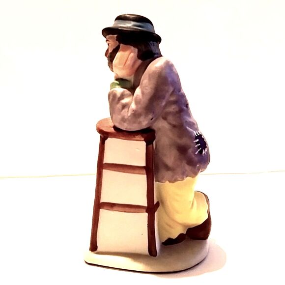 Vintage Emmett Kelly Ceramic Clown with Stool by Flambro - Picture 3 of 4